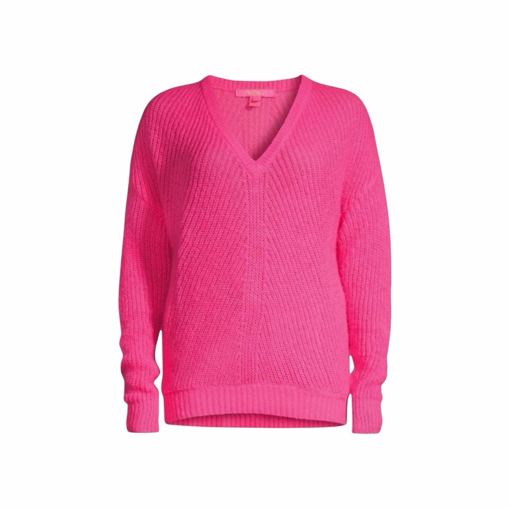 Lilly Pulitzer Hot Pink V-Neck Knit Sweater